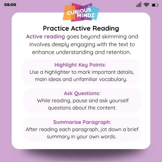 1. Practise Active Reading
