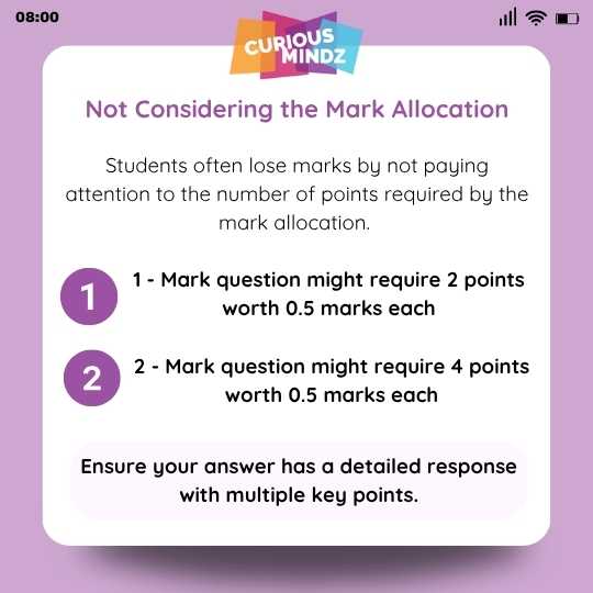 2. Not Considering the Mark Allocation