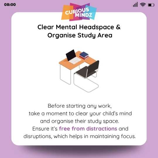 Clear Mental Headspace and Organise Study Area