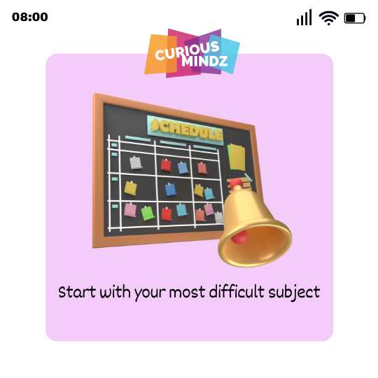 Start with your most difficult subject
